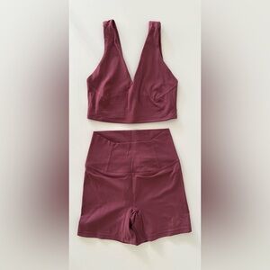 NWOT FP Movement by Free People Movement Never Better set XS clove (burgundy)